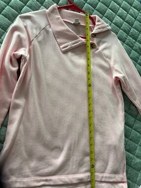 J. Crew Light Pink Fleece Pullover with Button Funnel Neck